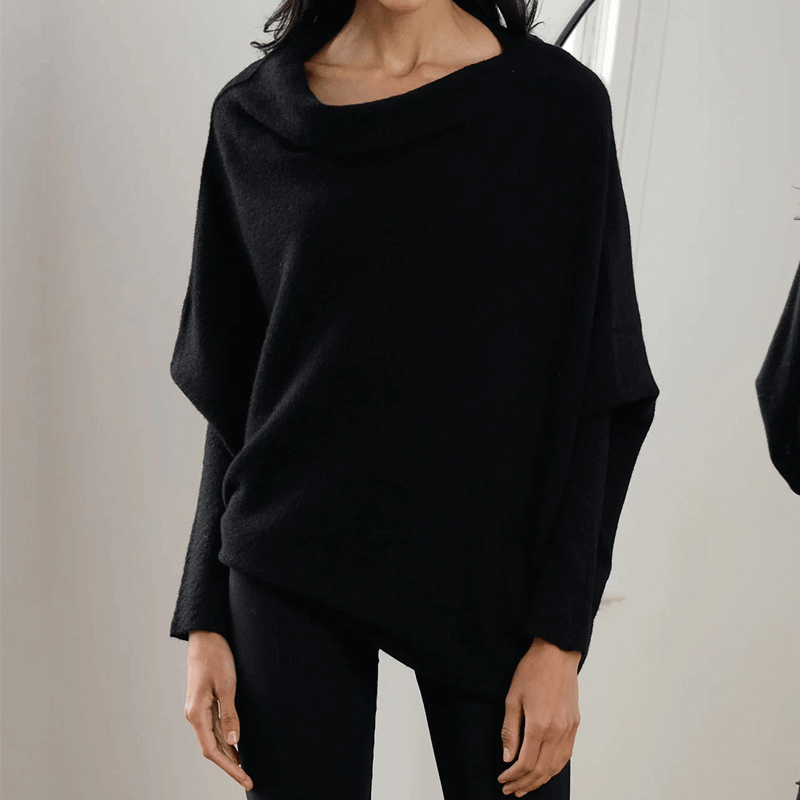 Batwing Sweater | Loose Fit | One-Shoulder | Knitted Jumper | Women's Clothing-Allison Arch