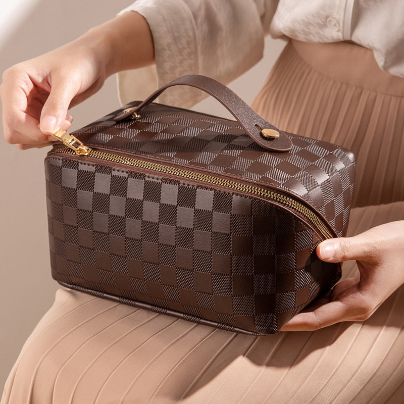 Cosmetic Bag - Travel - Checkered - Makeup Bag - Vanity Bag makeup-Allison Arch