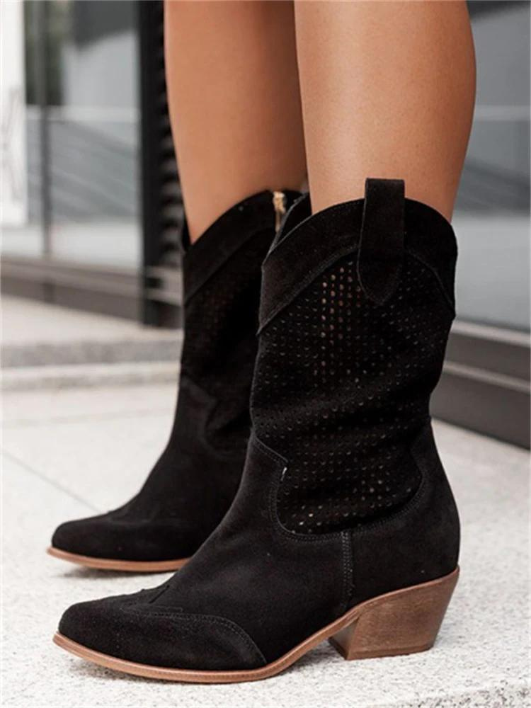 Cowboy Boots | Mid Calf | Block Heel | Cowgirl Boots | Women's Boots-Allison Arch