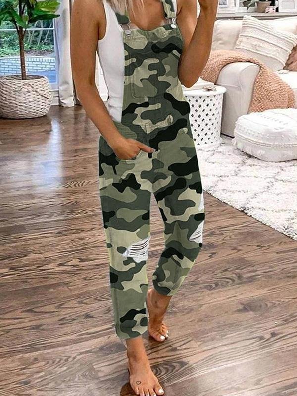 Denim Overalls - Ripped - Sleeveless - Denim Dungarees - Jumpsuit Denim for Women-Allison Arch