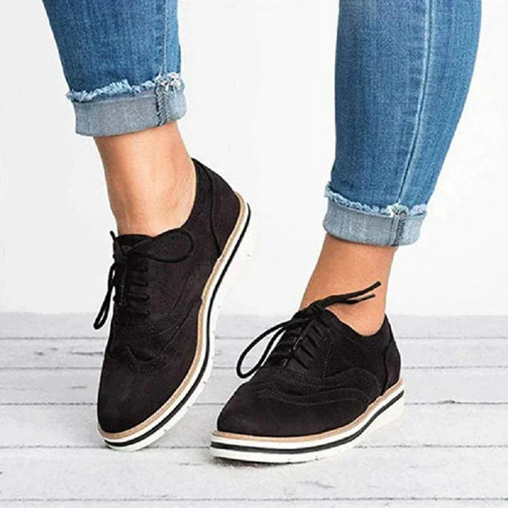 Leather Shoes - Women's Fashion Lace-Up Leisure Shoes Sneakers-Allison Arch
