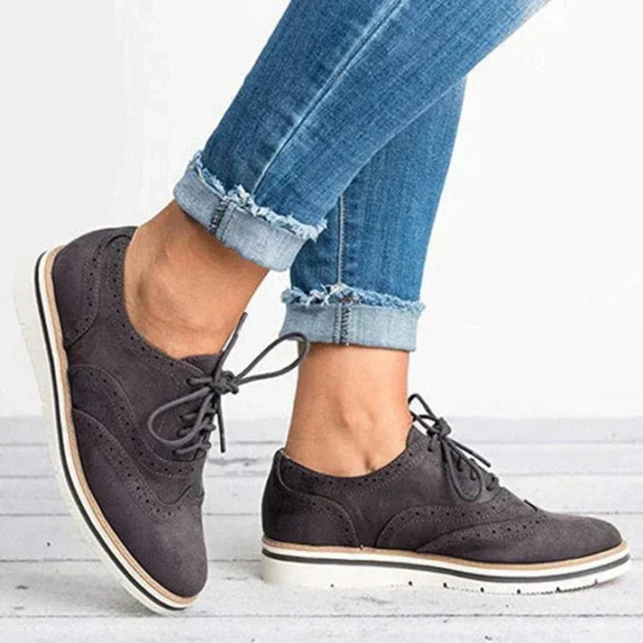 Leather Shoes - Women's Fashion Lace-Up Leisure Shoes Sneakers-Allison Arch
