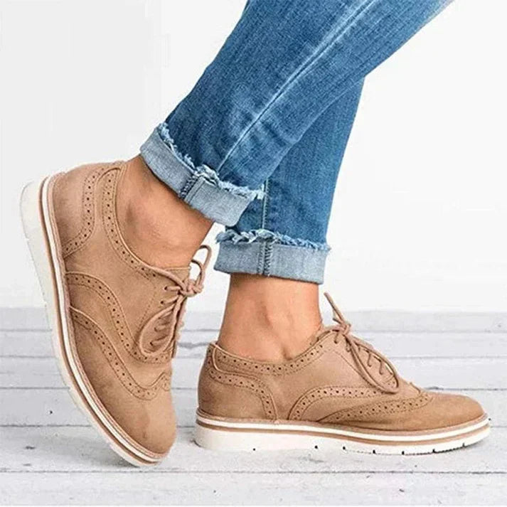 Leather Shoes - Women's Fashion Lace-Up Leisure Shoes Sneakers-Allison Arch