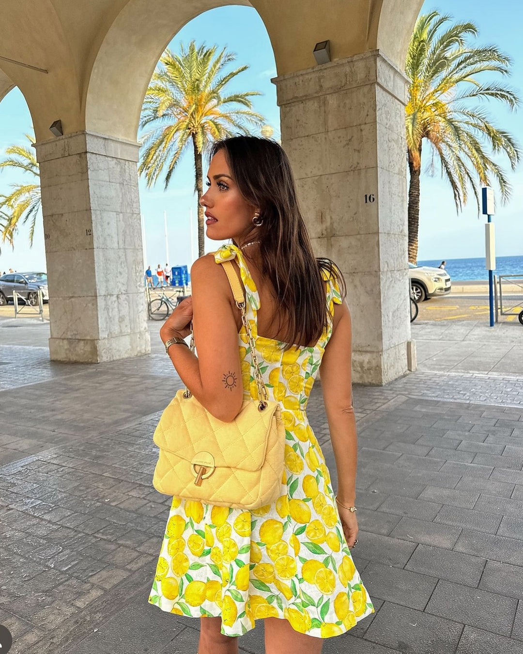 Lemon Dress - Women's Tie Strap Mini Summer Dress-Allison Arch