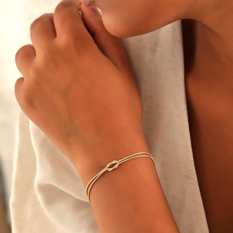 Love Knot Bracelet | Adjustable | Minimalist | Golden Bracelet | Women's Bracelet-Allison Arch