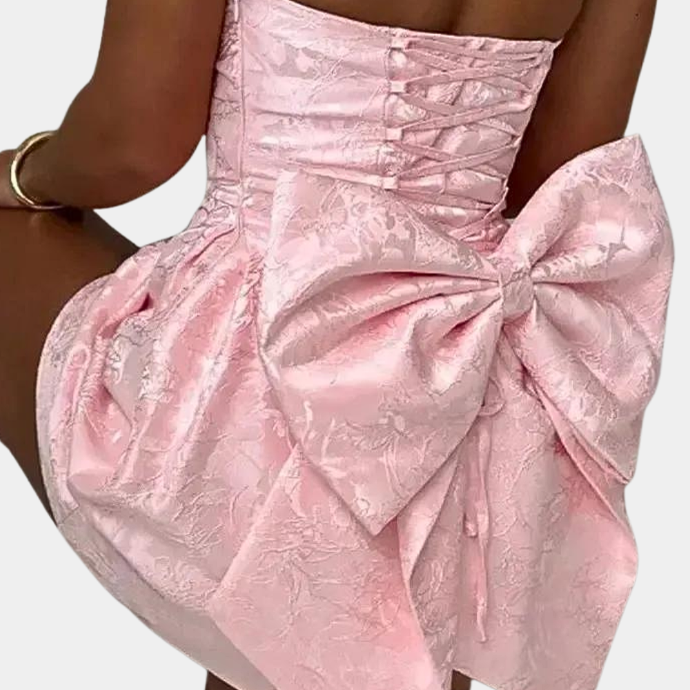 Mini Dress | Strapless | Bow | Corset Dress | Party Dress-Allison Arch