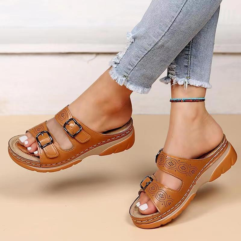Orthopedic Sandals - Slip-On - Ergonomic - Double Buckle Sandals - Women's Sandals-Allison Arch