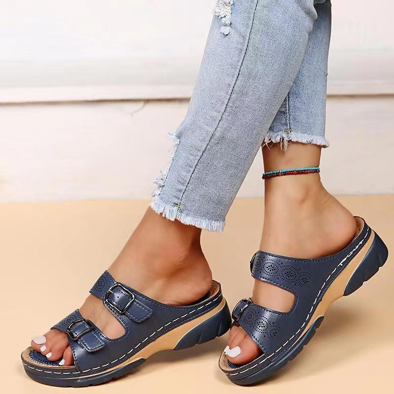 Orthopedic Sandals - Slip-On - Ergonomic - Double Buckle Sandals - Women's Sandals-Allison Arch