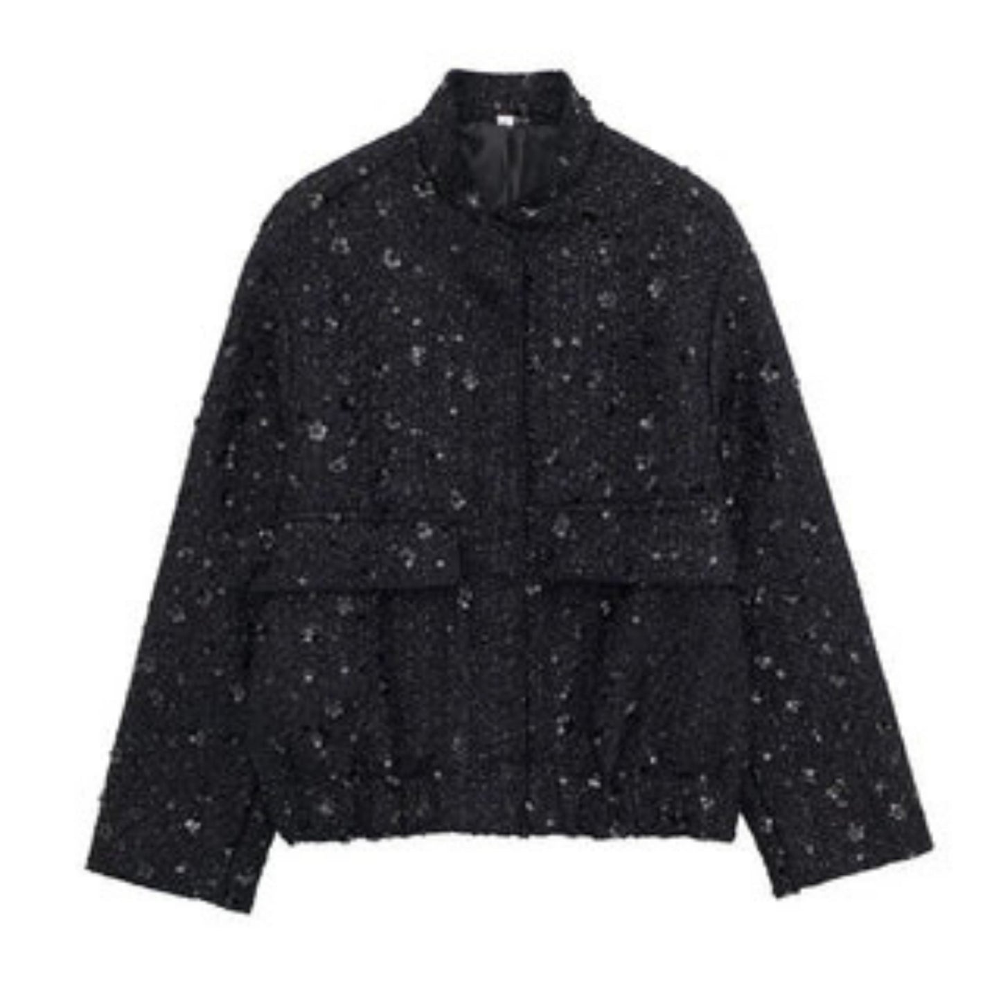 Sequin Jacket - Women's Loose Fit Sparkle Glitter Bomber Jacket-Allison Arch