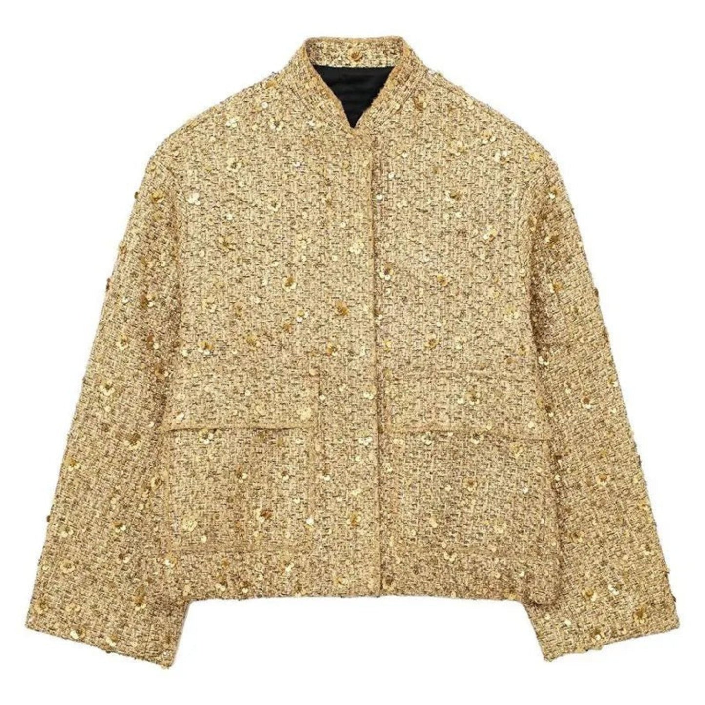 Sequin Jacket - Women's Loose Fit Sparkle Glitter Bomber Jacket-Allison Arch