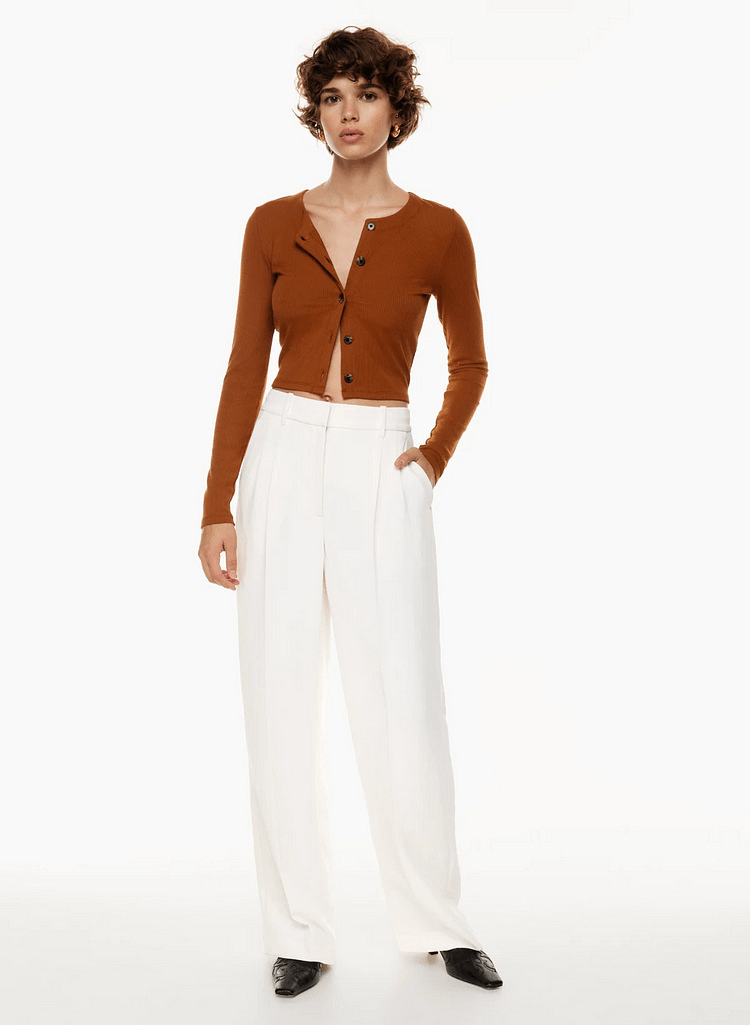 Wide Leg Trousers - Women's High Waisted Petite Wide Leg Dress Pants-Allison Arch
