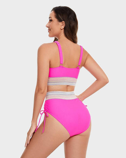 Bikini Set - Two-Piece - V-Neck - High Waist Bikini - Women's Swimwear-Allison Arch