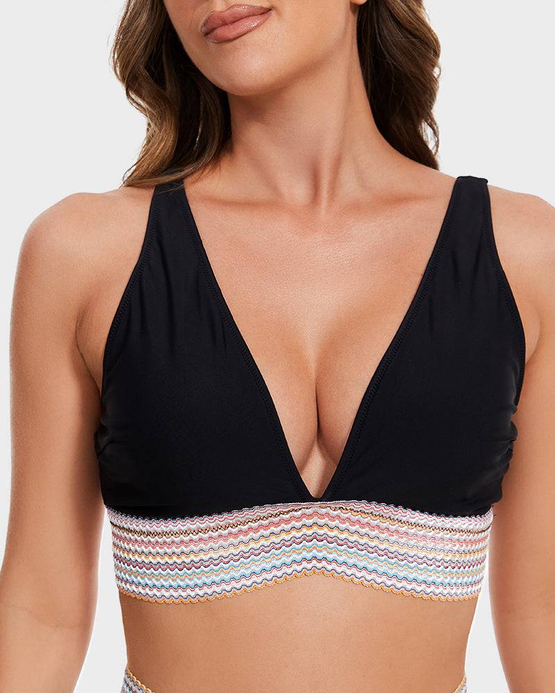 Bikini Set - Two-Piece - V-Neck - High Waist Bikini - Women's Swimwear-Allison Arch