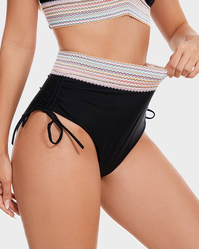 Bikini Set - Two-Piece - V-Neck - High Waist Bikini - Women's Swimwear-Allison Arch