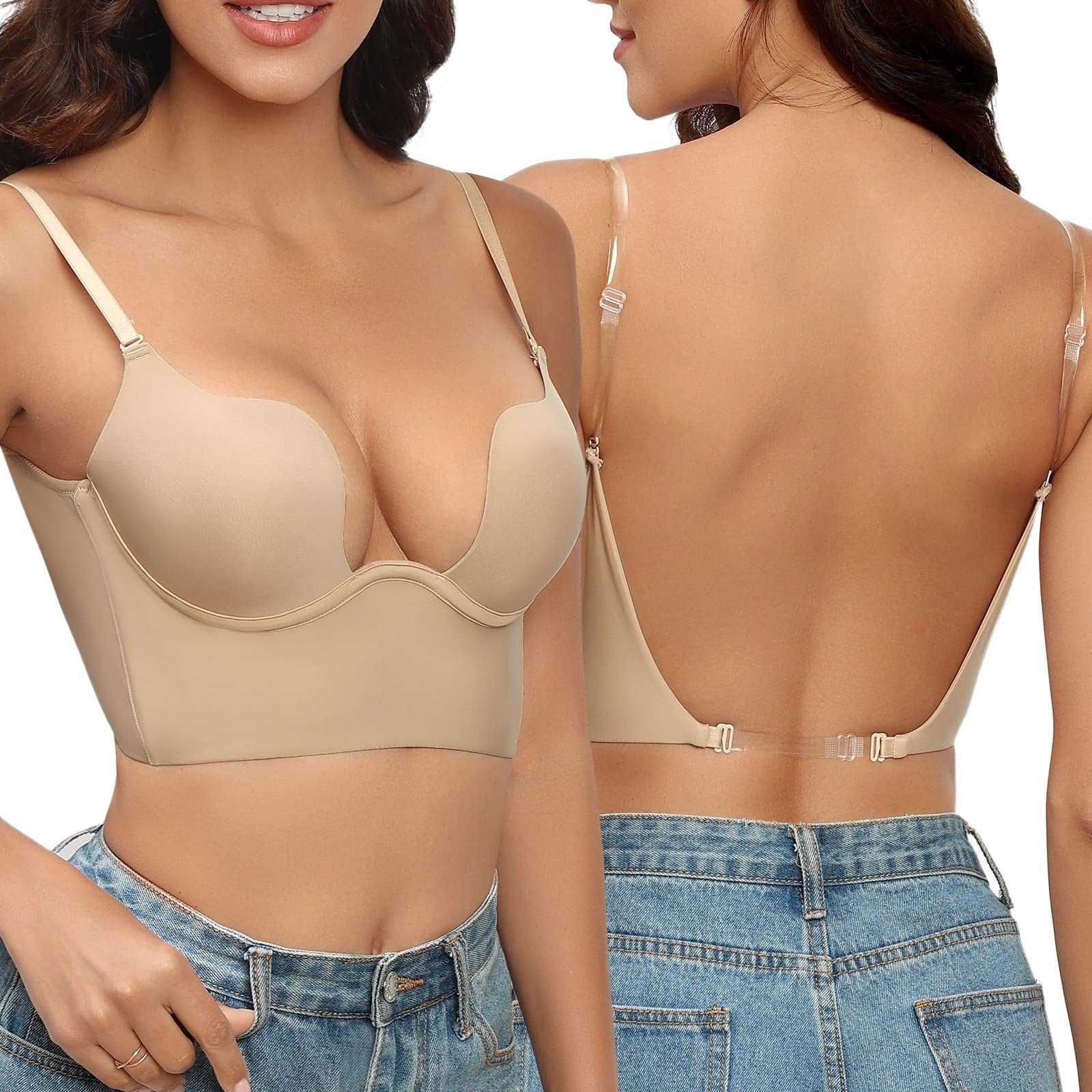 Bra for Backless Dress - Removable Straps - Adjustable - Bra Low Cut - Seamless Bra-Allison Arch