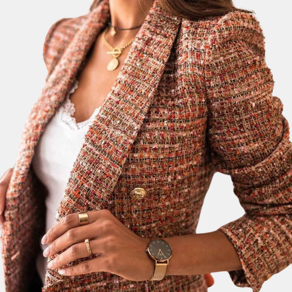 Long Blazer - Women's Stylish Checkered Longline Blazer Jacket-Allison Arch