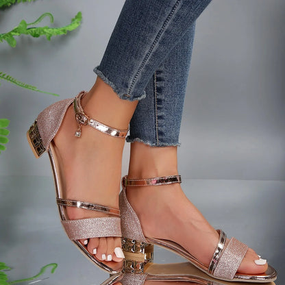 Low Heel Sandals - Ankle Strap - Closed Heel - Dressy Sandals - Women's Sandals-Allison Arch
