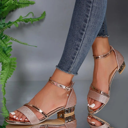 Low Heel Sandals - Ankle Strap - Closed Heel - Dressy Sandals - Women's Sandals-Allison Arch