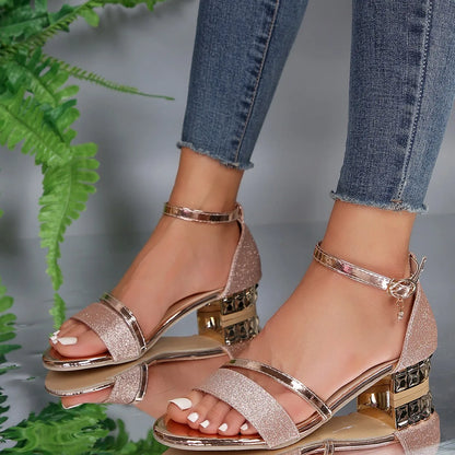 Low Heel Sandals - Ankle Strap - Closed Heel - Dressy Sandals - Women's Sandals-Allison Arch