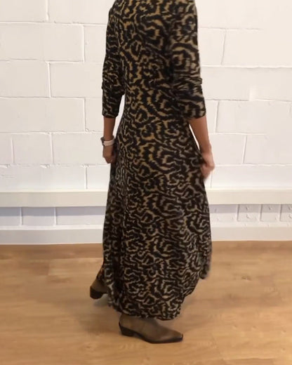 Maxi Dress - Collar - Button-Up - Long Sleeve Dress - Maxi Shirt Dress-Allison Arch