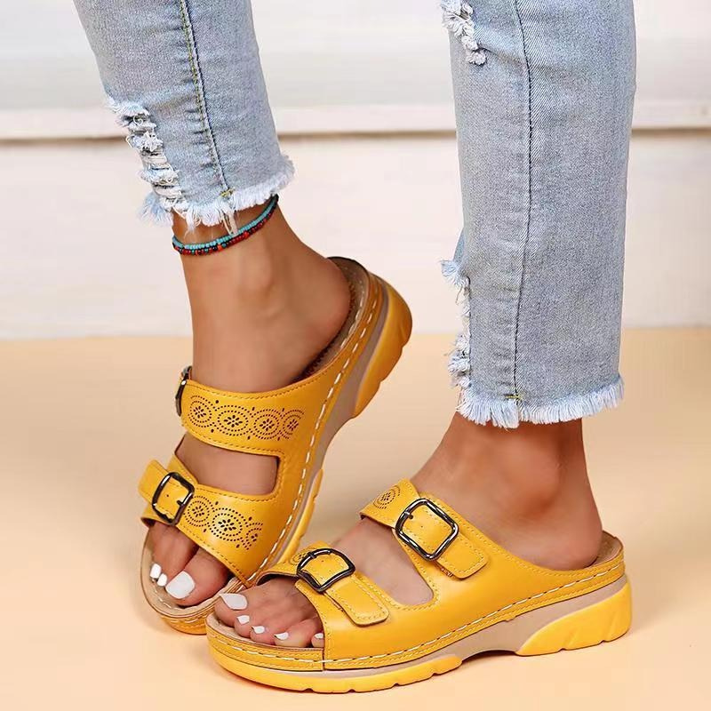 Orthopedic Sandals - Slip-On - Ergonomic - Double Buckle Sandals - Women's Sandals-Allison Arch