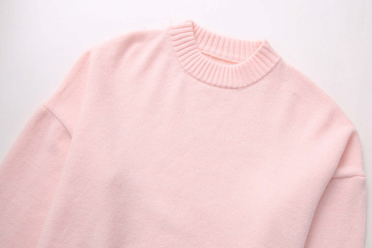 Oversized Sweater - Pink - Round Neck - Oversized Pullover - Women's Knitwear-Allison Arch