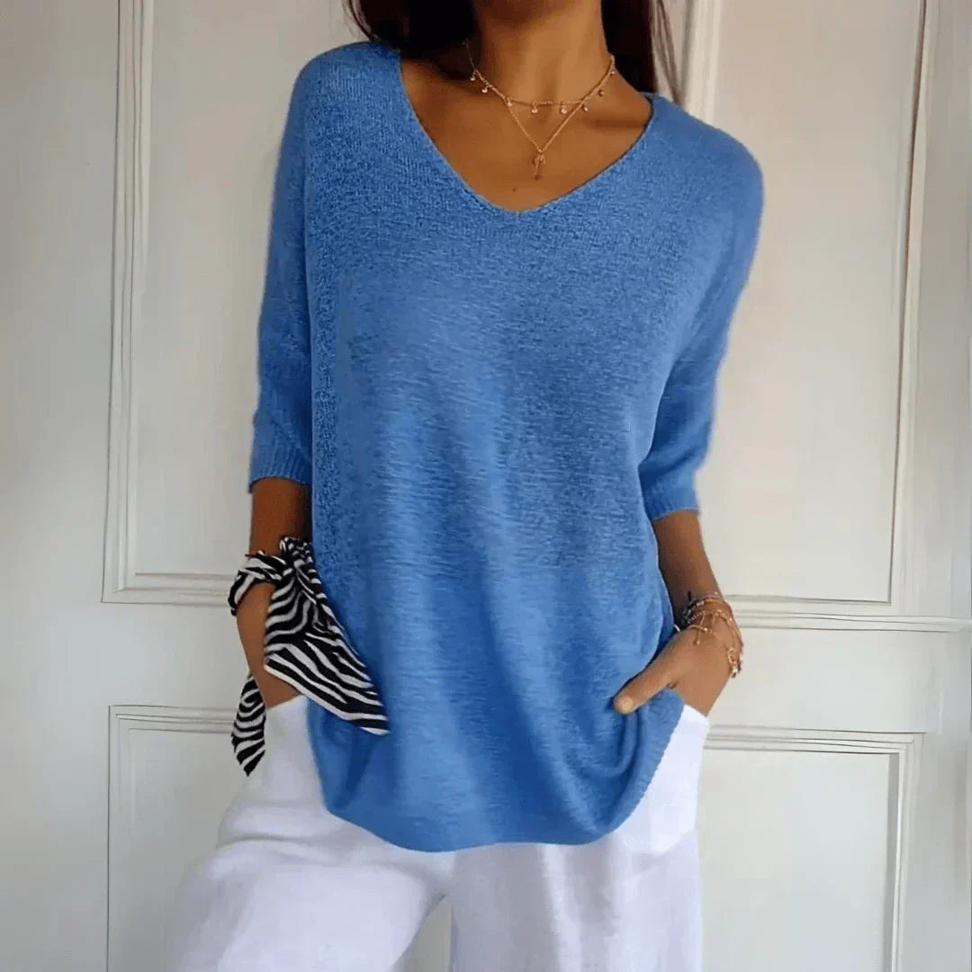 Summer Jumper - Long Sleeve - Loose Fit - Lightweight Jumper - Women's Clothing-Allison Arch