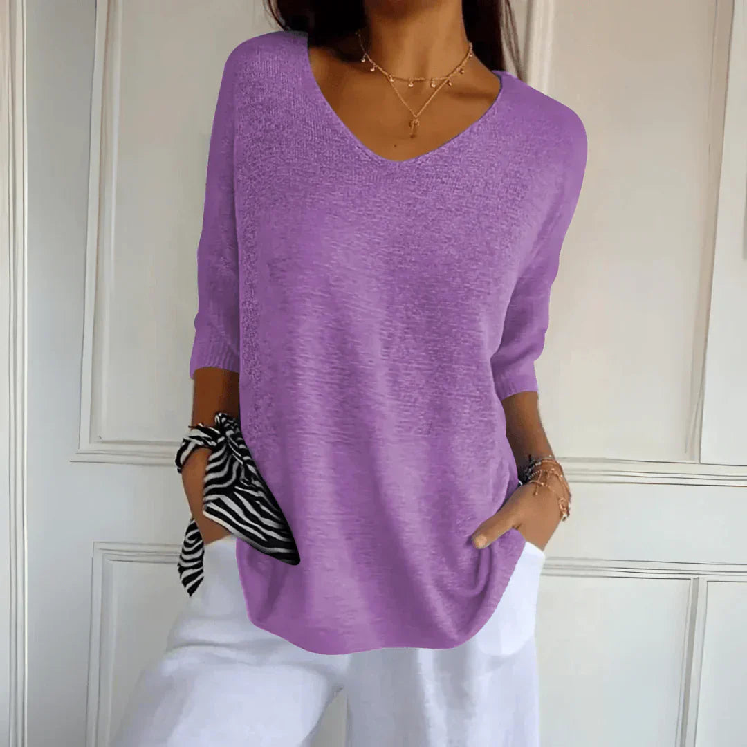 Summer Jumper - Long Sleeve - Loose Fit - Lightweight Jumper - Women's Clothing-Allison Arch