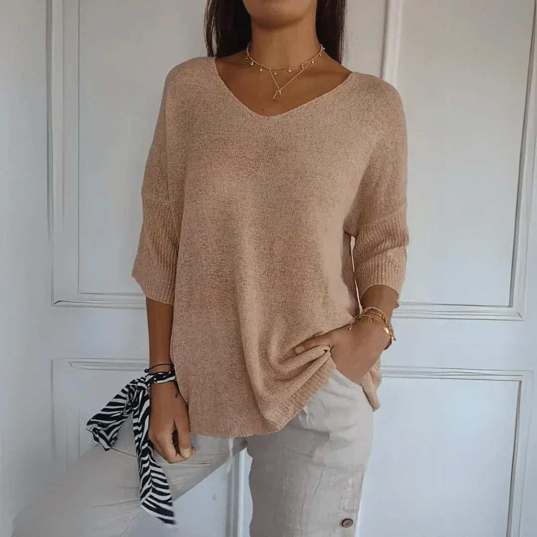 Summer Jumper - Long Sleeve - Loose Fit - Lightweight Jumper - Women's Clothing-Allison Arch
