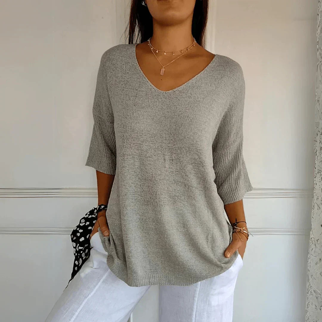 Summer Jumper - Long Sleeve - Loose Fit - Lightweight Jumper - Women's Clothing-Allison Arch