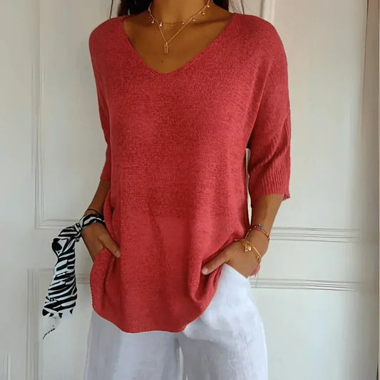 Summer Jumper - Long Sleeve - Loose Fit - Lightweight Jumper - Women's Clothing-Allison Arch