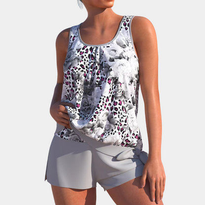 Tankini | Floral | Loose Fit | Swim Shorts and Top | Women's Swimwear-Allison Arch