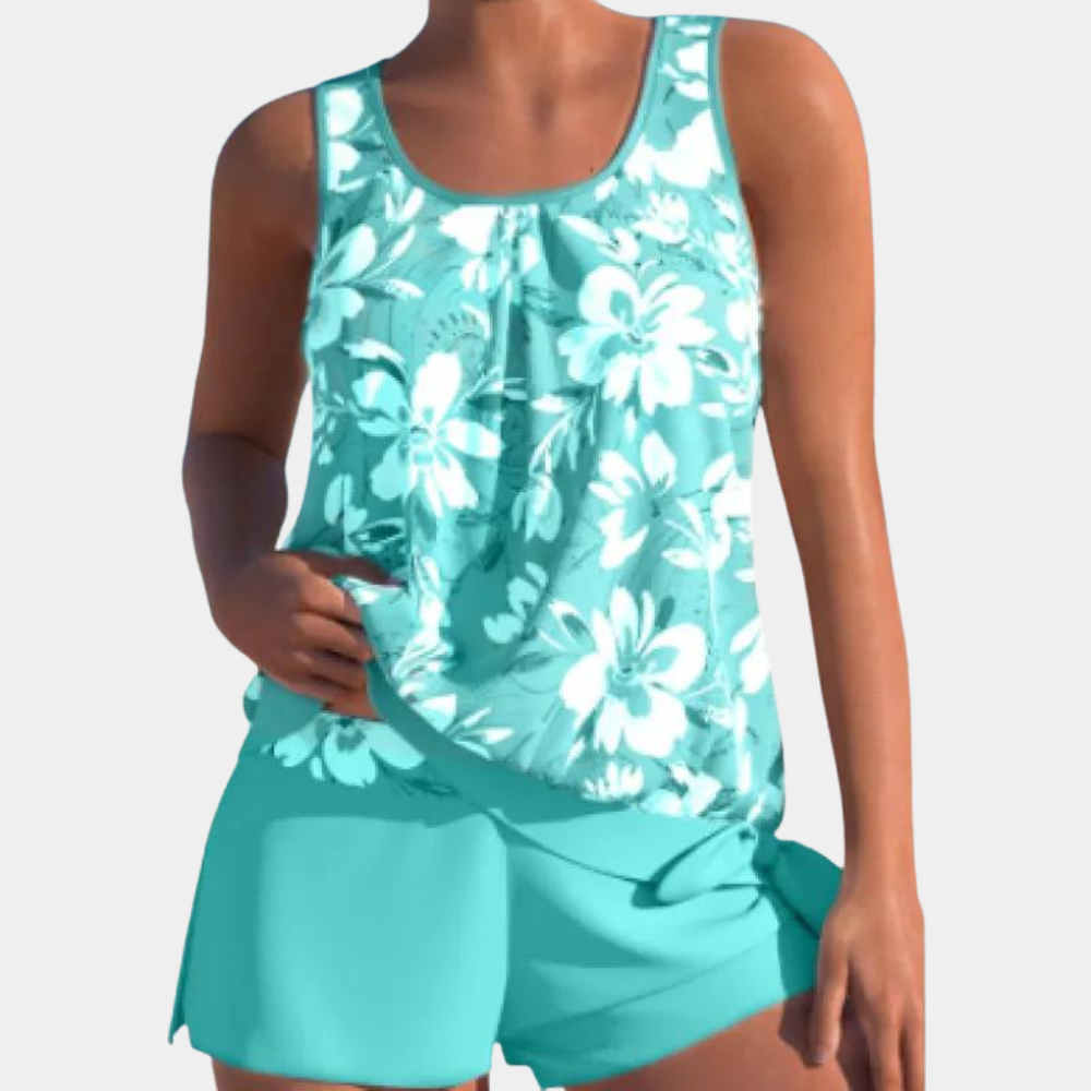 Tankini | Floral | Loose Fit | Swim Shorts and Top | Women's Swimwear-Allison Arch