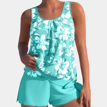 Tankini | Floral | Loose Fit | Swim Shorts and Top | Women's Swimwear-Allison Arch