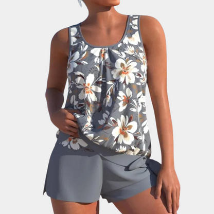Tankini | Floral | Loose Fit | Swim Shorts and Top | Women's Swimwear-Allison Arch