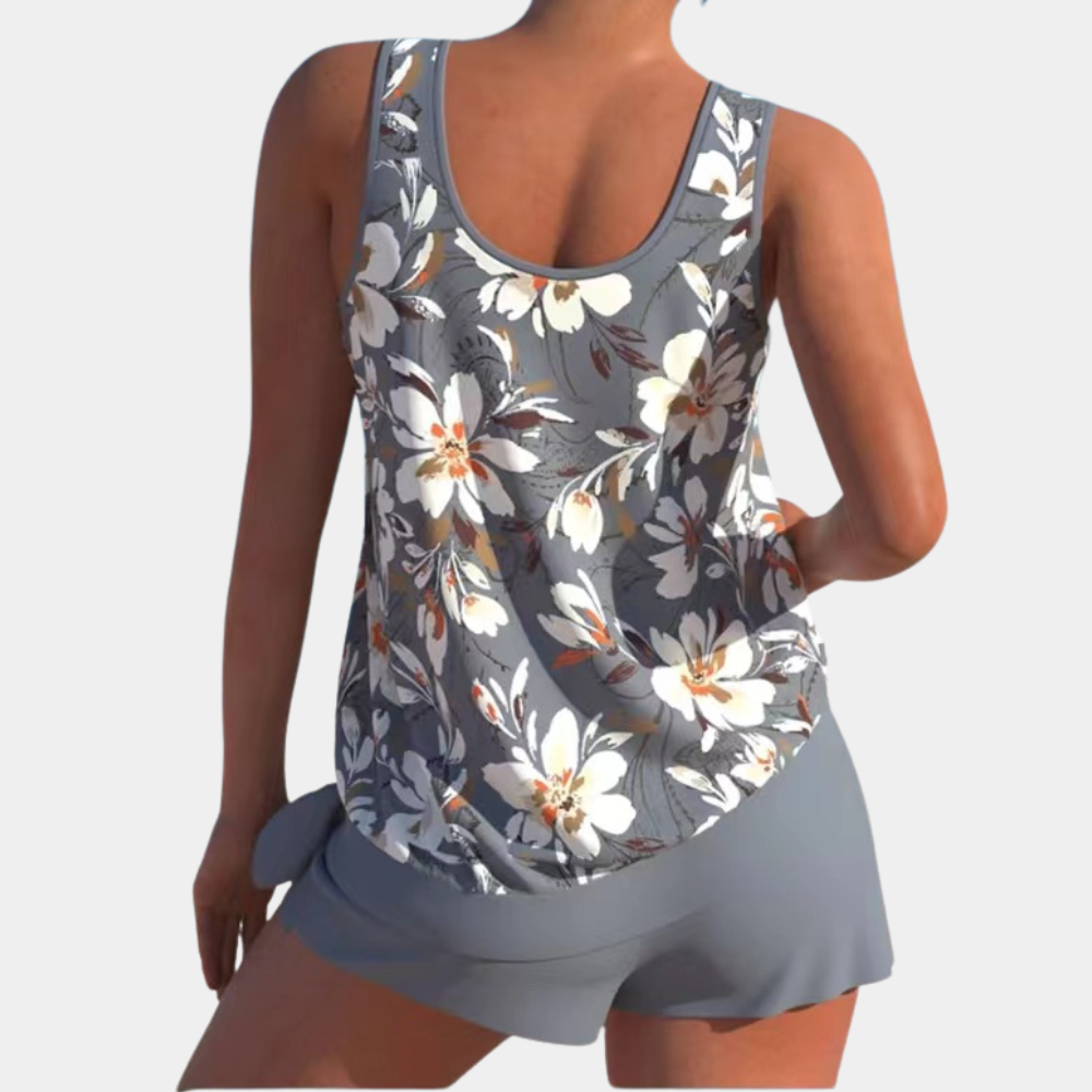 Tankini | Floral | Loose Fit | Swim Shorts and Top | Women's Swimwear-Allison Arch