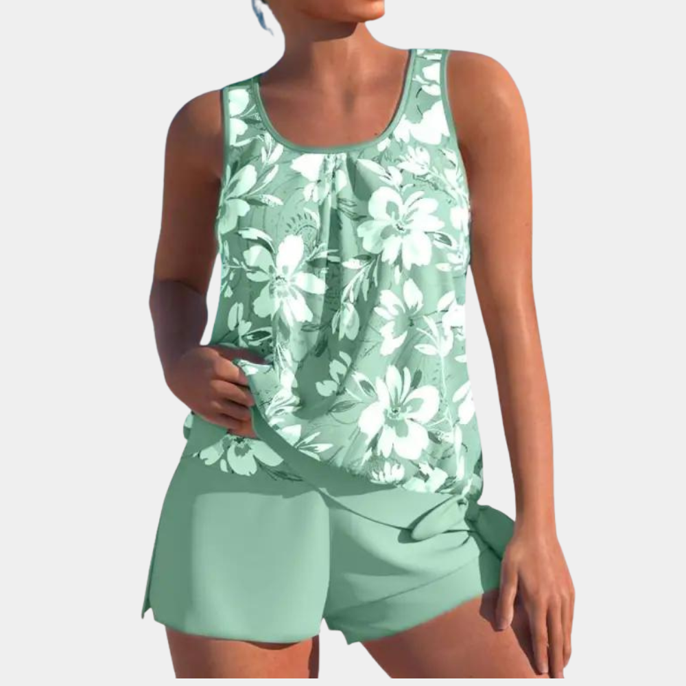 Tankini | Floral | Loose Fit | Swim Shorts and Top | Women's Swimwear-Allison Arch