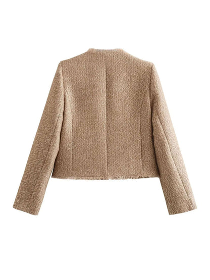 Tweed Jacket | Beige | Elegant | Summer Jacket | Women's Jacket-Allison Arch