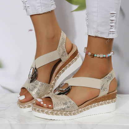 Wedge Sandals | Elastic Strap | Summer | Platform Sandals | Women's Sandals-Allison Arch