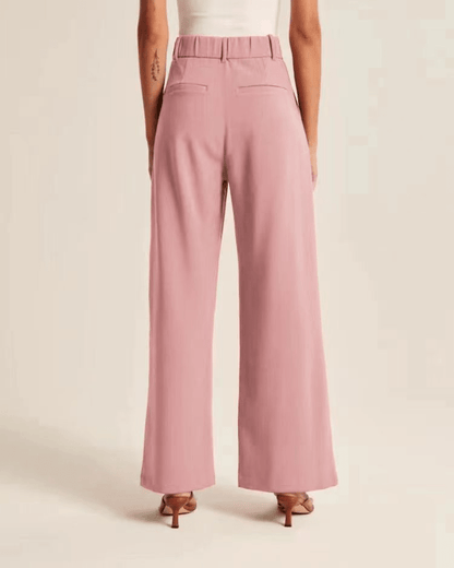 Wide Leg Trousers - Women's High Waisted Petite Wide Leg Dress Pants-Allison Arch