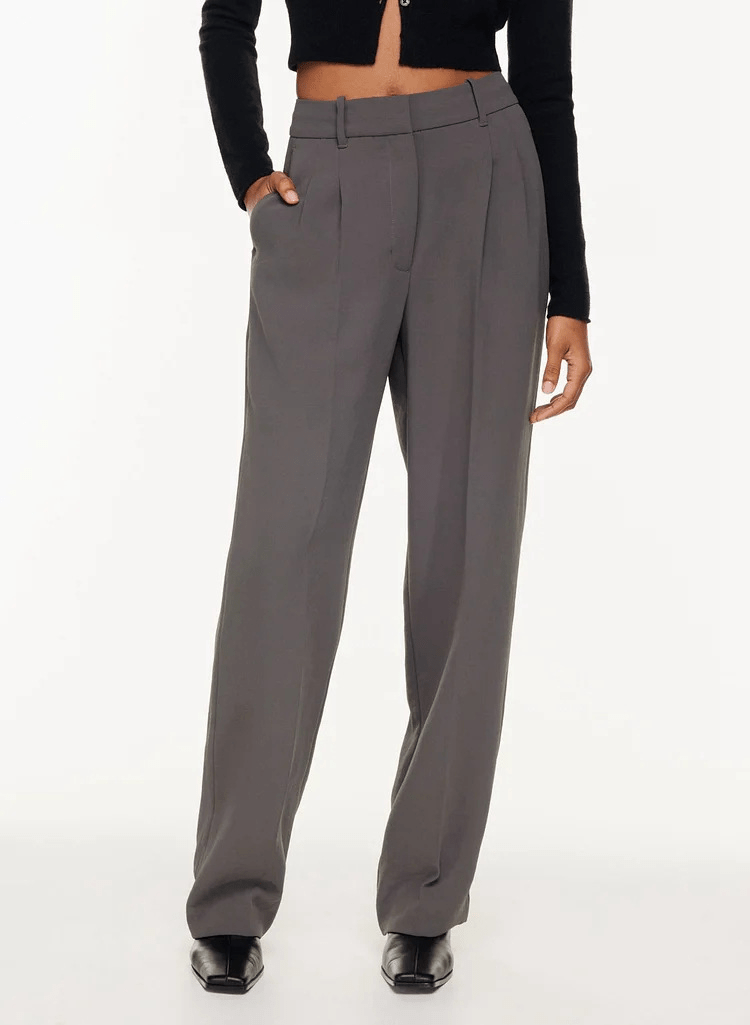 Wide Leg Trousers - Women's High Waisted Petite Wide Leg Dress Pants-Allison Arch