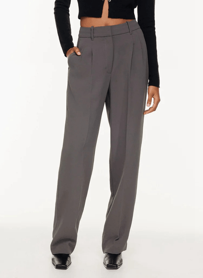 Wide Leg Trousers - Women's High Waisted Petite Wide Leg Dress Pants-Allison Arch