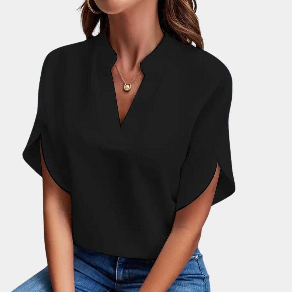Women's Blouse | Elegant | Loose Fit | Short Sleeve Blouse | Summer Top-Allison Arch