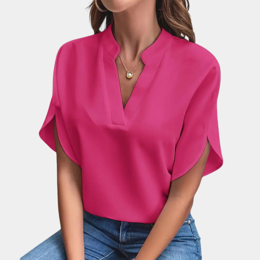 Women's Blouse | Elegant | Loose Fit | Short Sleeve Blouse | Summer Top-Allison Arch