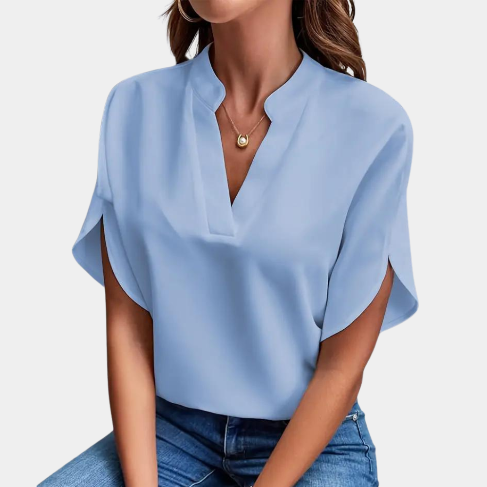 Women's Blouse | Elegant | Loose Fit | Short Sleeve Blouse | Summer Top-Allison Arch