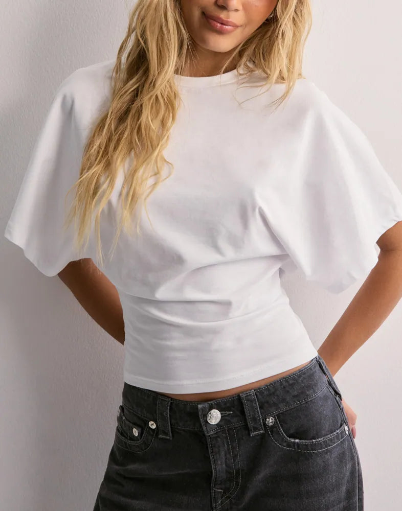 Women's T-Shirt - Wide Sleeve - Round Neck - Batwing T-Shirt - Women's Blouse-Allison Arch