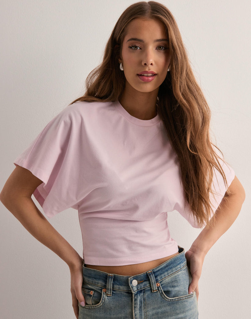 Women's T-Shirt - Wide Sleeve - Round Neck - Batwing T-Shirt - Women's Blouse-Allison Arch