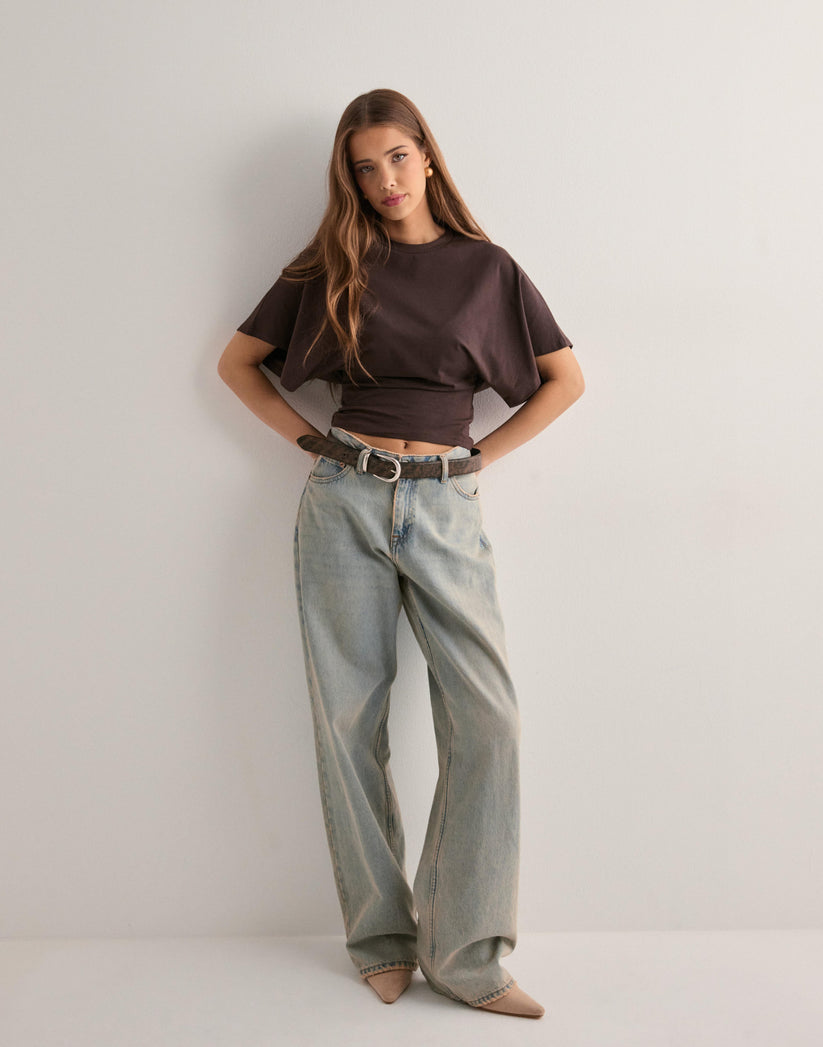 Women's T-Shirt - Wide Sleeve - Round Neck - Batwing T-Shirt - Women's Blouse-Allison Arch